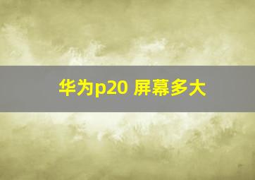 华为p20 屏幕多大